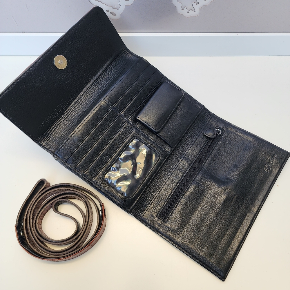 Brighton Vintage Crossbody Bag plus Wallet Snakeskin Leather - Picture 8 of 16